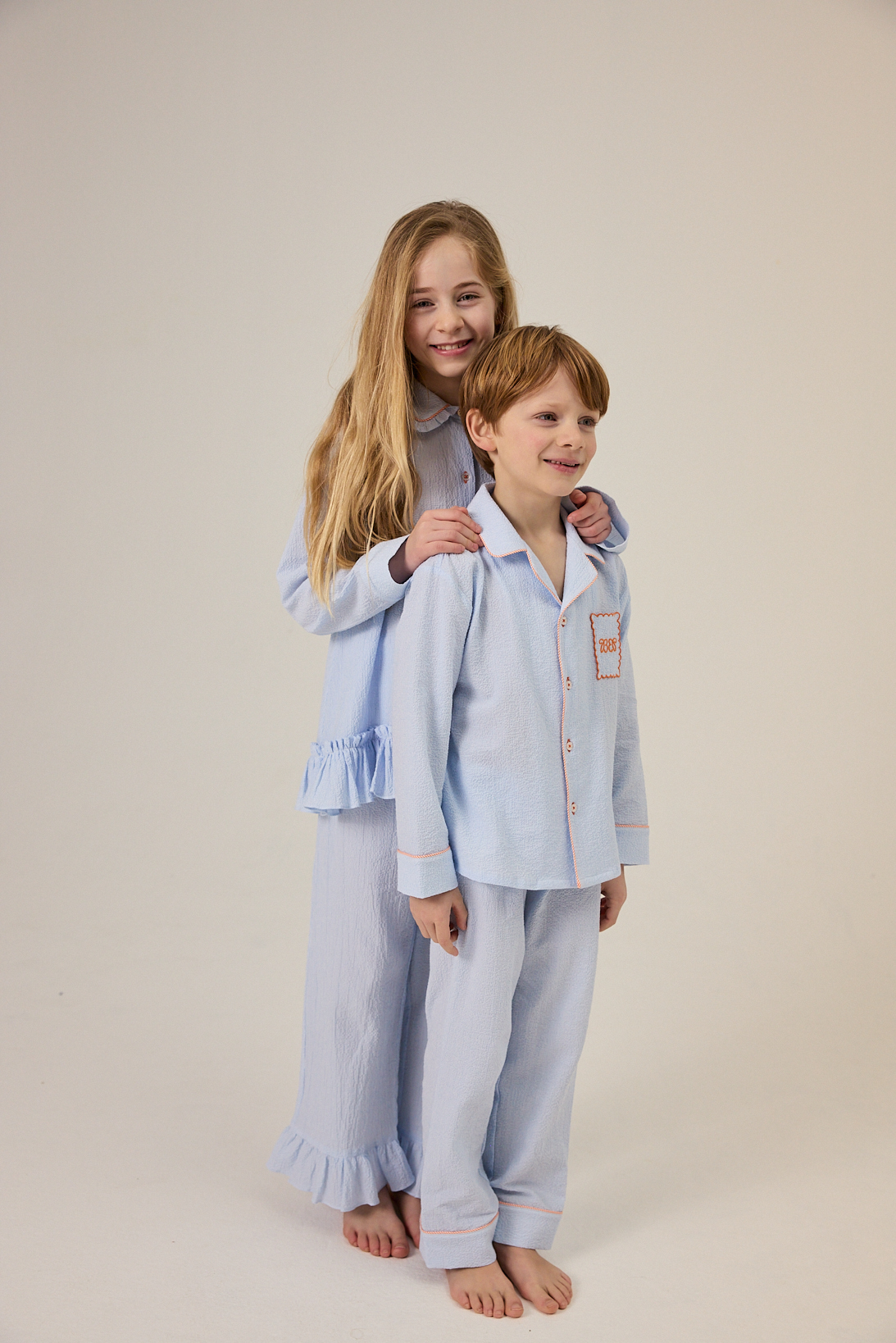 Pyjama set Noa - Blue Etoile Seersucker