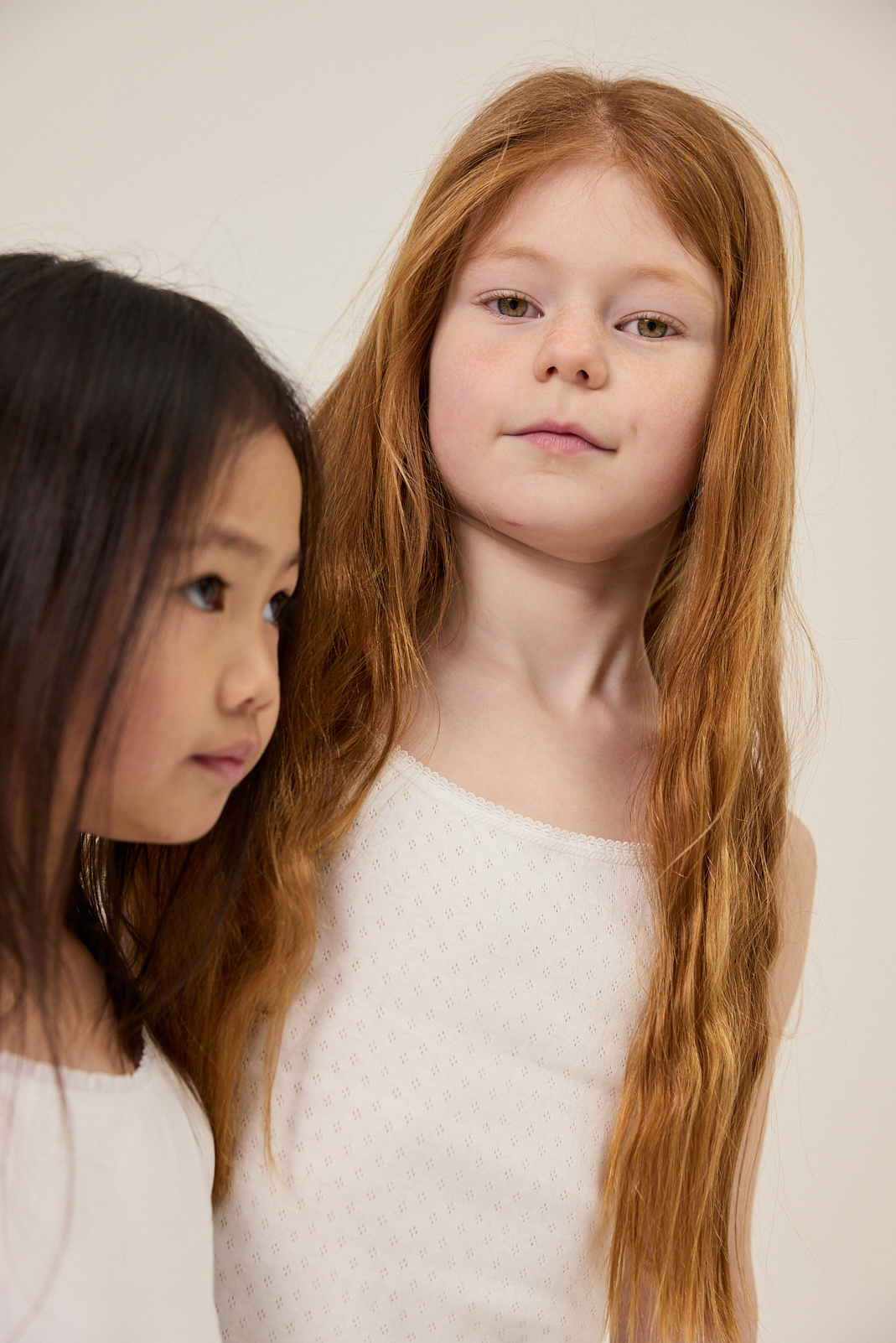 Singlet Charlotte - White & Grey Ajour