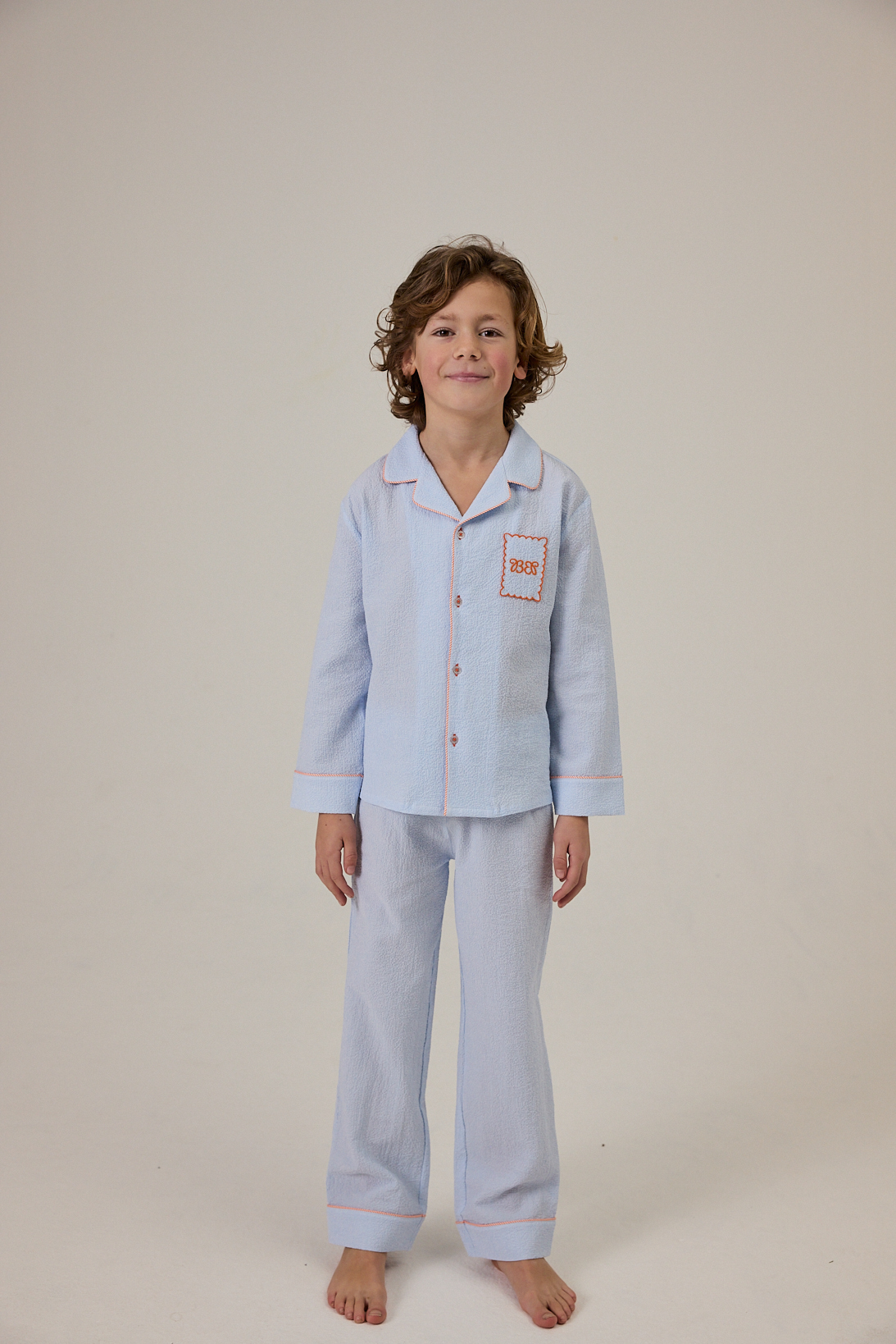 Pyjama set Noa - Blue Etoile Seersucker