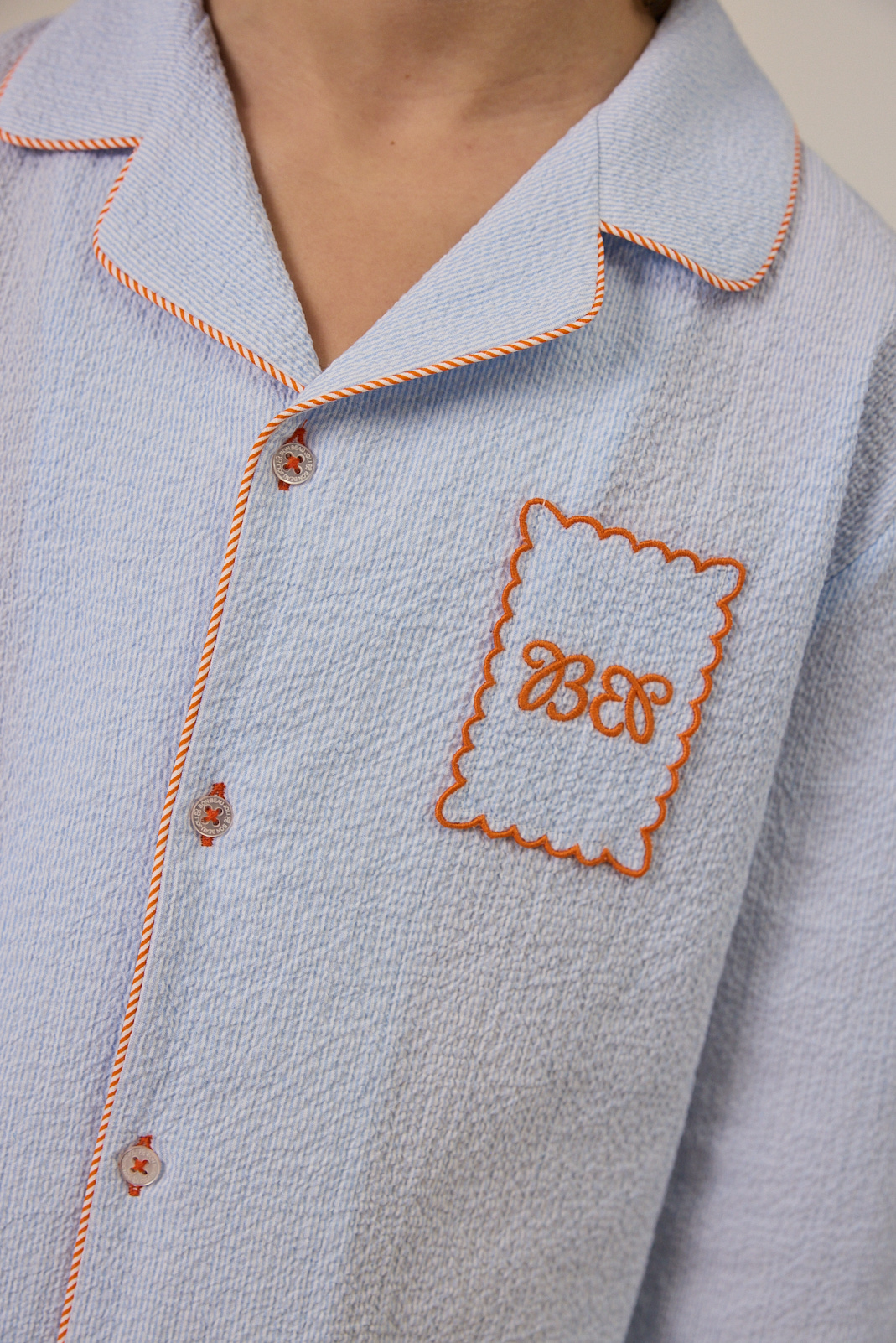 Pyjama set Noa - Blue Etoile Seersucker