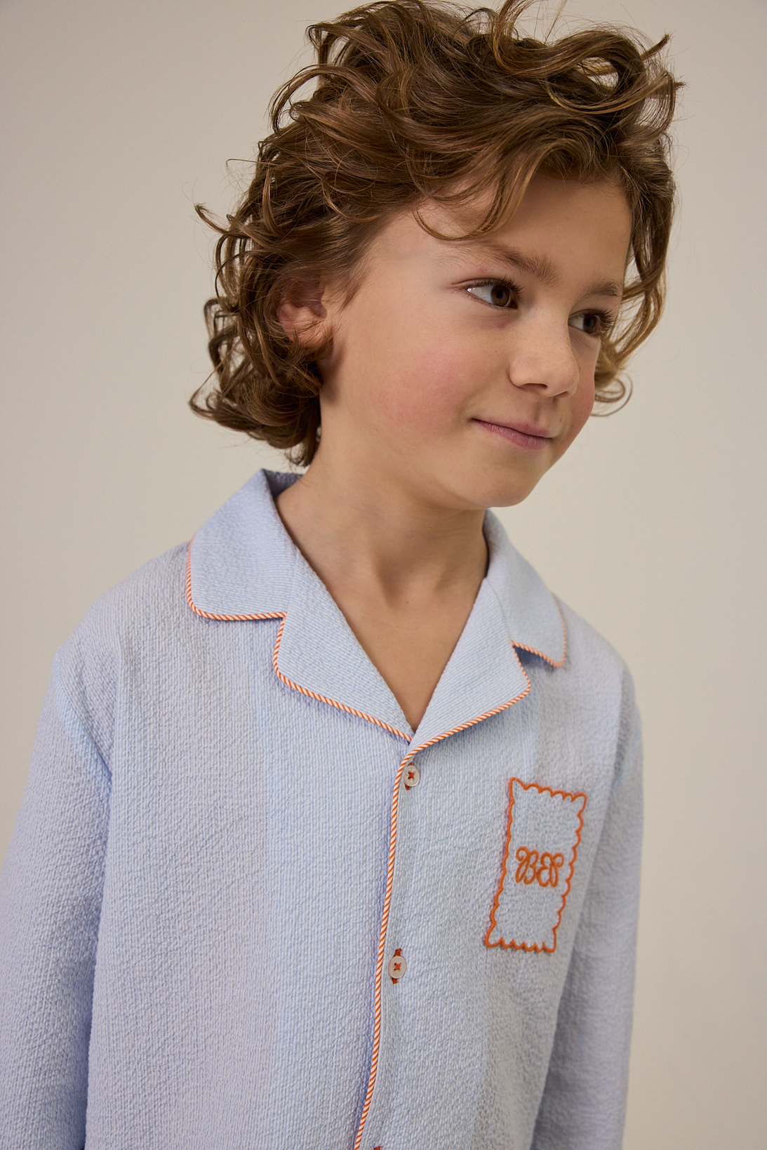 Pyjama set Noa - Blue Etoile Seersucker