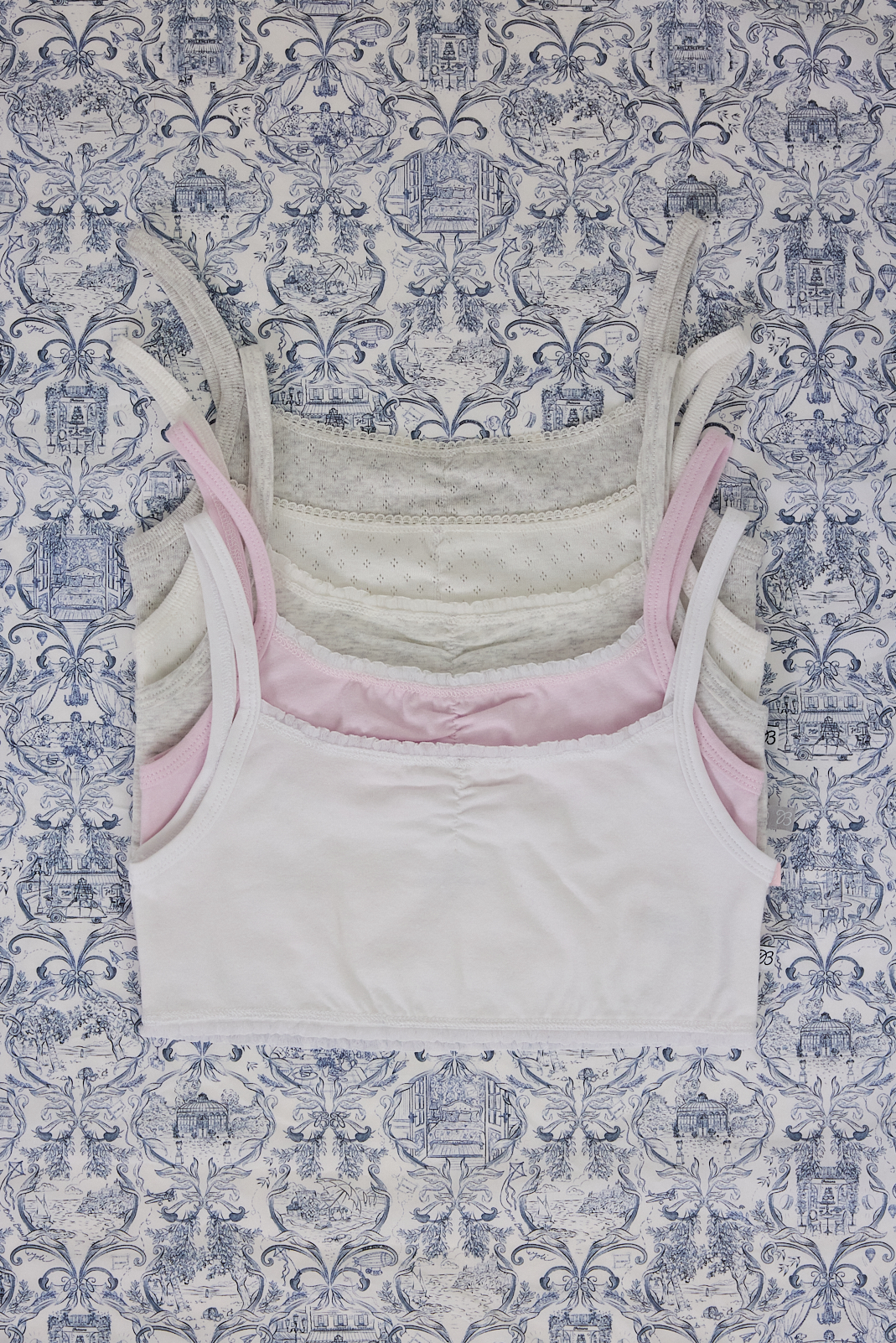 Singlet Margaux - White & Grey Ajour