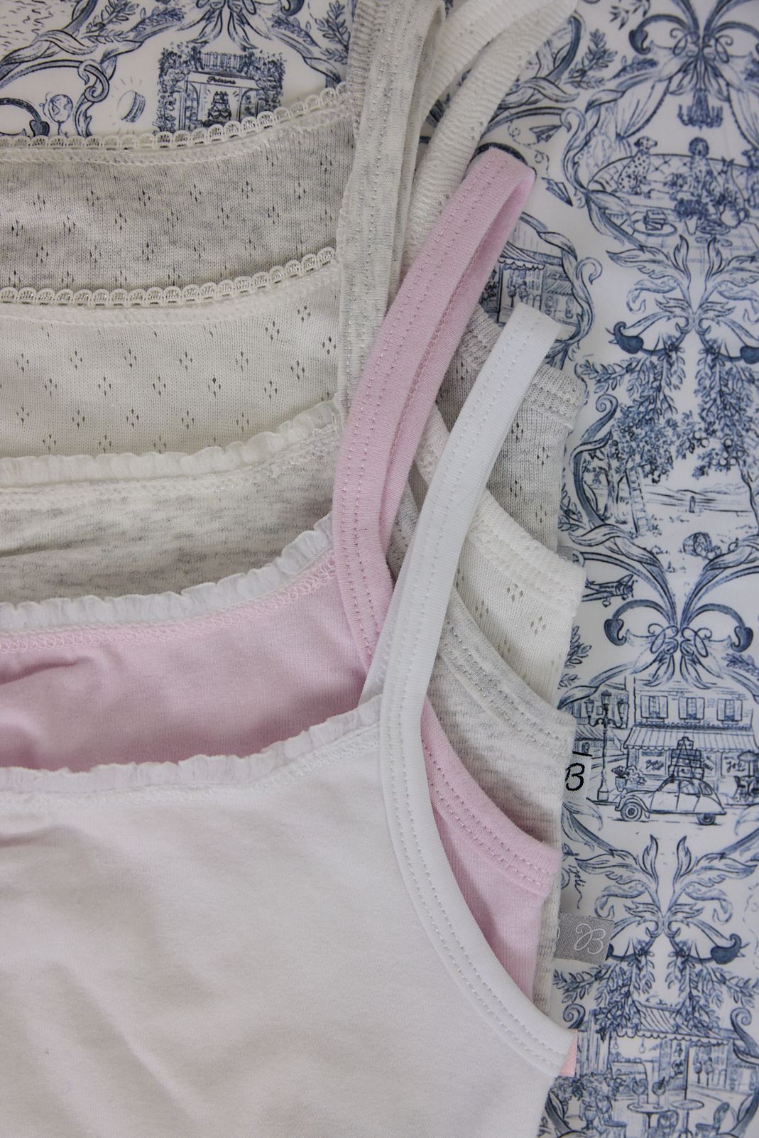 Singlet Margaux - White & Grey Ajour