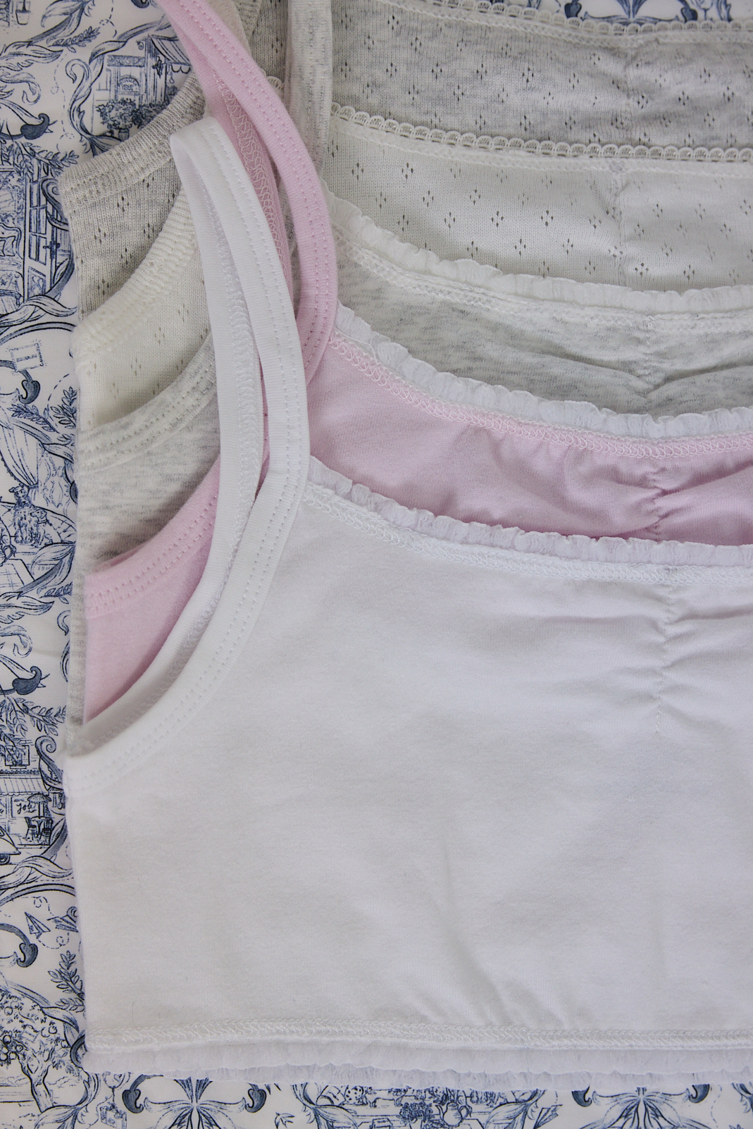 Singlet Margaux - White & Grey Ajour